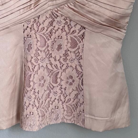 Bebe Coquette Embellished Lace Corset Silk Top Blush Pink Satin Bustier Babydoll - Picture 3 of 10